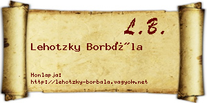 Lehotzky Borbála névjegykártya