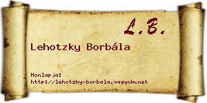 Lehotzky Borbála névjegykártya