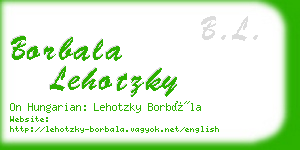 borbala lehotzky business card